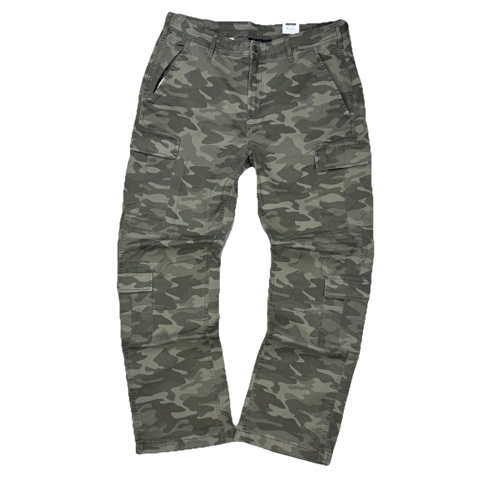 Y2K No Boundaries‎ Cargo Pants Paratrooper Tapered Skater Mens 36x32 Camo